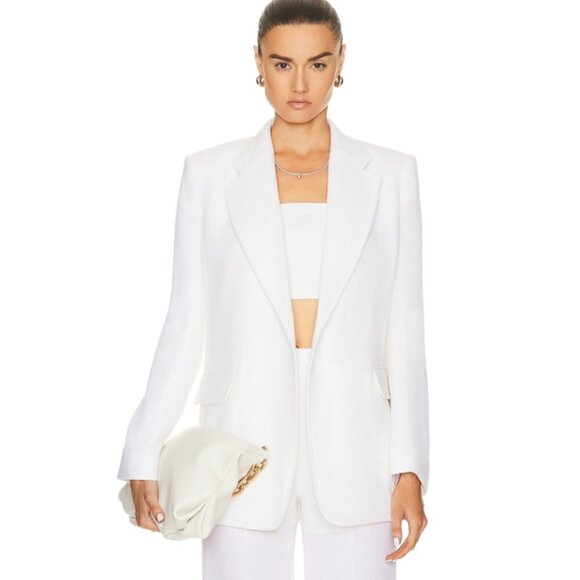 Chloe NEW Wool Cashmere Gauze Rustic Open Front Blazer Eden White Ivory Size XS - Picture 16 of 16